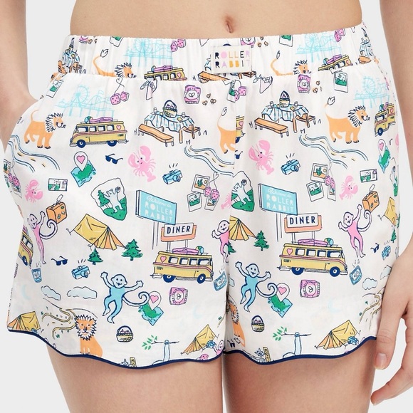 Roller Rabbit Other - Women's Roadtrip Poplin Boxer Shorts Blue/Yellow/Pink - Roller Rabbit x Target